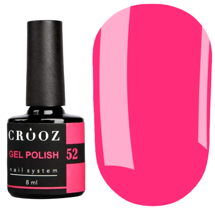 Гель лак Crooz Gel Polish №052, неонова фуксия, 8 мл