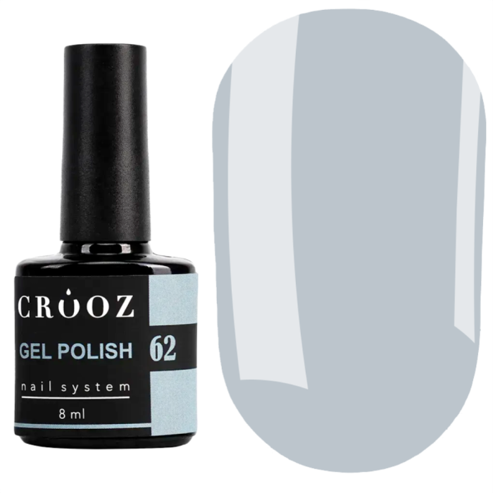 Гель лак Crooz Gel Polish №062, світло-сірий, 8 мл