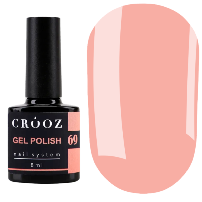 Гель лак Crooz Gel Polish №069, персиково-рожевий, 8 мл