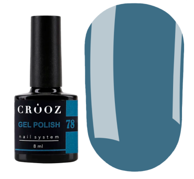 Гель лак Crooz Gel Polish №078, синьо-бірюзовий, 8 мл