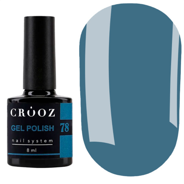 Гель лак Crooz Gel Polish №078, синьо-бірюзовий, 8 мл