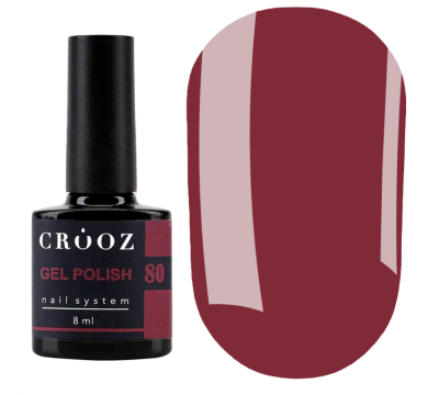 Гель лак Crooz Gel Polish №080, насыщенно ягодный, 8 мл