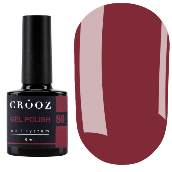 Гель лак Crooz Gel Polish №080, насичено ягідний, 8 мл