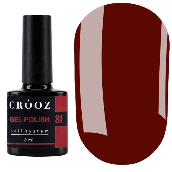 Гель лак Crooz Gel Polish №081, темно-красный, 8 мл