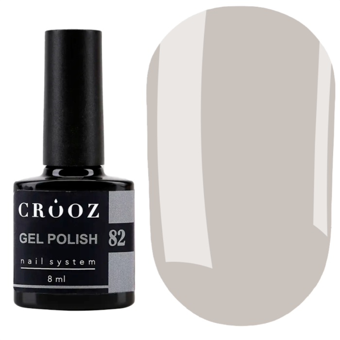 Гель лак Crooz Gel Polish №082, світло-сірий, 8 мл