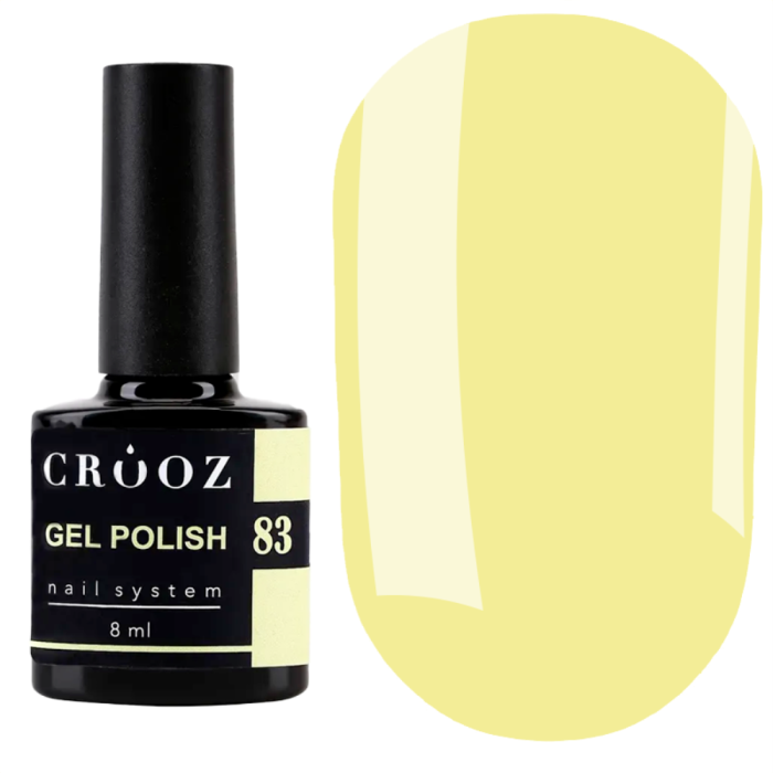 Гель лак Crooz Gel Polish №083, пастельно желтый, 8 мл