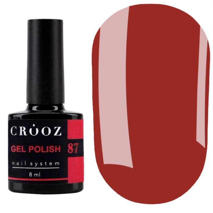 Гель лак Crooz Gel Polish №087, рубиново-красный, 8 мл