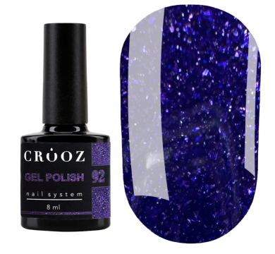 Гель лак Crooz Gel Polish №092, синьо-фіолетовий з шиммером, 8 мл