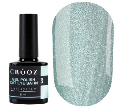 Гель-лак котяче око Crooz Cat Satin №03, м'ятний, 8 мл