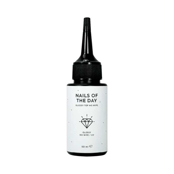 Топ без липкого шару NAILSOFTHEDAY Top Glossy No Wipe, з УФ-фільтром, 50 мл