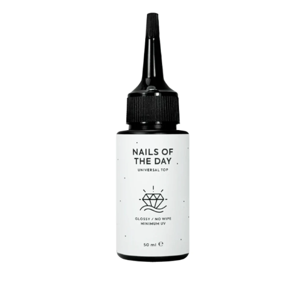 Топ без липкого шару NAILSOFTHEDAY Universal Top, з мінімальним вмістом УФ-фільру, 50 мл
