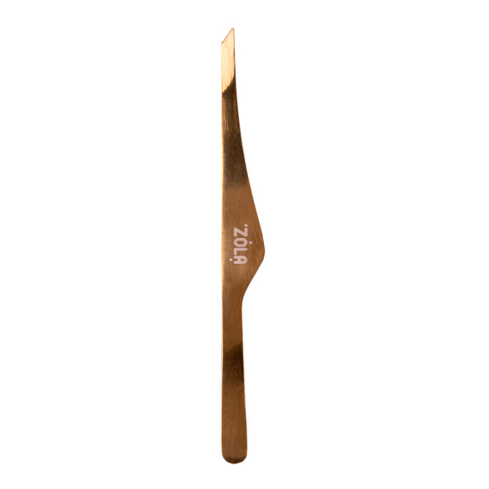 Пінцет професійний для брів ZOLA Premium Gold (вузькі скошені кромки, золотий)