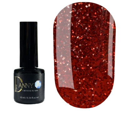 Гель-лак светоотражающий Danny Gel Polish Crystal Flash №49, светло-красный, 10 мл
