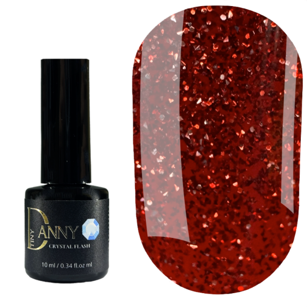 Гель-лак світловідбивний Danny Gel Polish Crystal Flash №49, світло-червоний, 10 мл
