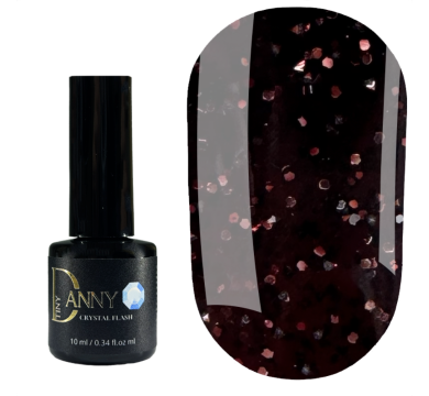 Гель-лак світловідбивний Danny Gel Polish Crystal Flash №51, темно-бордовий, 10 мл