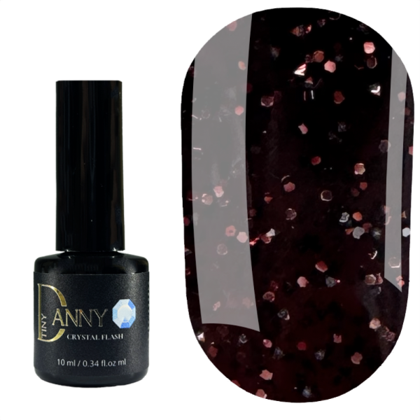 Гель-лак светоотражающий Danny Gel Polish Crystal Flash №51, темно-бордовый, 10 мл