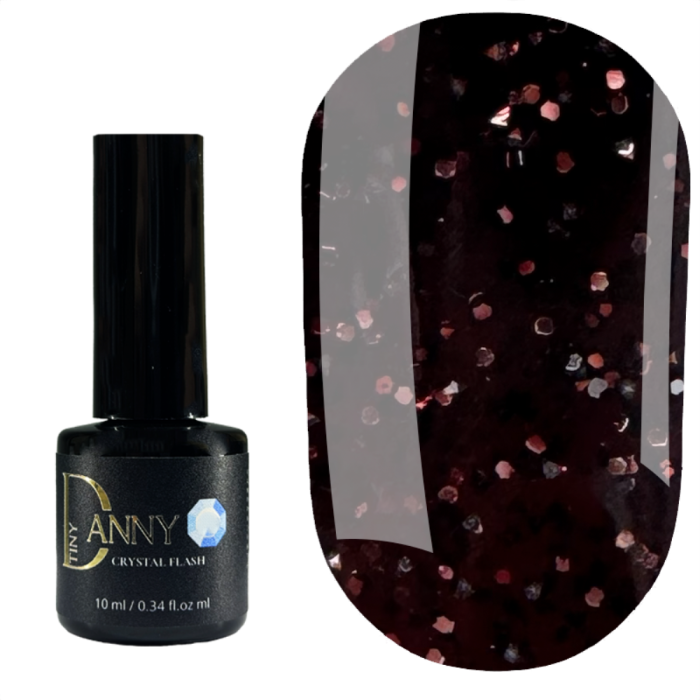 Гель-лак светоотражающий Danny Gel Polish Crystal Flash №51, темно-бордовый, 10 мл
