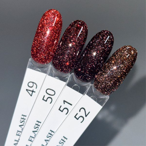 Гель-лак светоотражающий Danny Gel Polish Crystal Flash №51, темно-бордовый, 10 мл