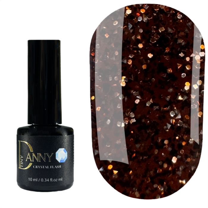 Гель-лак светоотражающий Danny Gel Polish Crystal Flash №52, коричневый, 10 мл