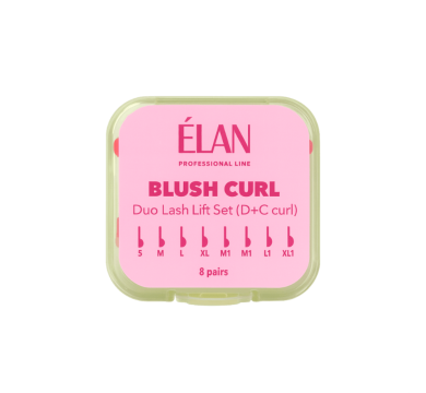 Валики для ламінування вій Elan Blush Curl D+C, набір — 8 пар (S, M, L, XL, S1, M1, L1, XL1)