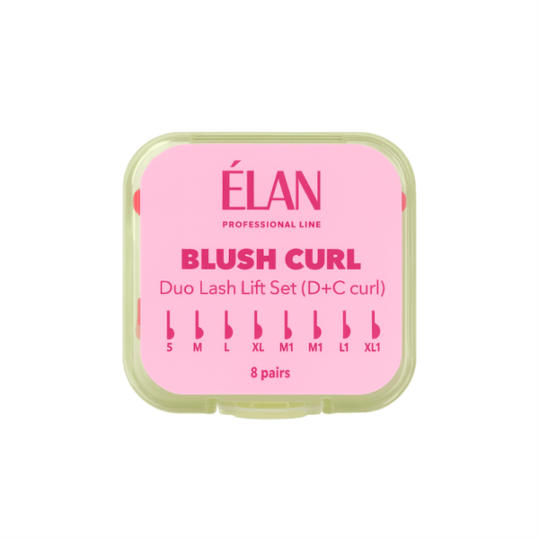 Валики для ламінування вій Elan Blush Curl D+C, набір — 8 пар (S, M, L, XL, S1, M1, L1, XL1)