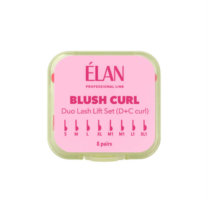 Валики для ламинирования ресниц Elan Blush Curl D+C, набор - 8 пар ( S, M, L, XL, S1, M1, L1, XL1)