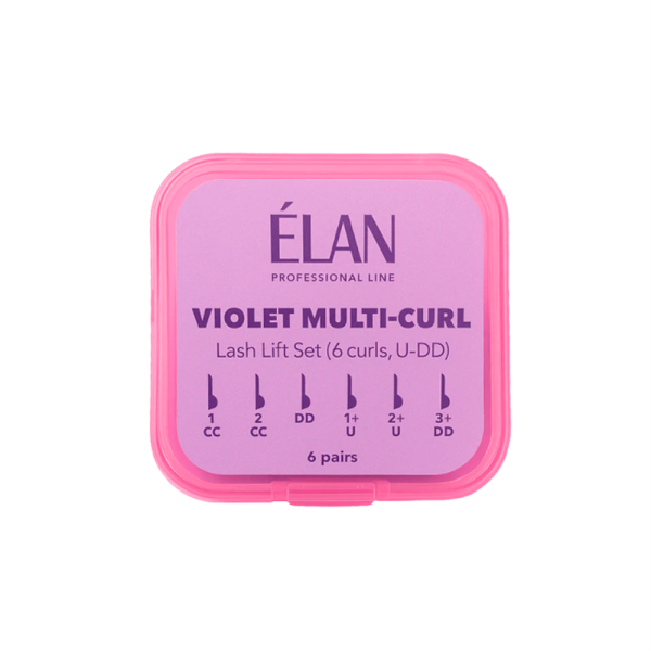 Валики для ламинирования ресниц Elan Violet Multi-Curl U-DD, набор - 6 пар (U,CC,CU,CC,D,DD)