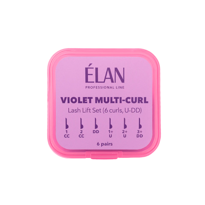 Валики для ламинирования ресниц Elan Violet Multi-Curl U-DD, набор - 6 пар (U,CC,CU,CC,D,DD)