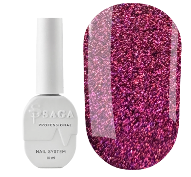 Гель-лак кошачий глаз SAGA professional Space Cat №02, винно-розовый, 10 мл