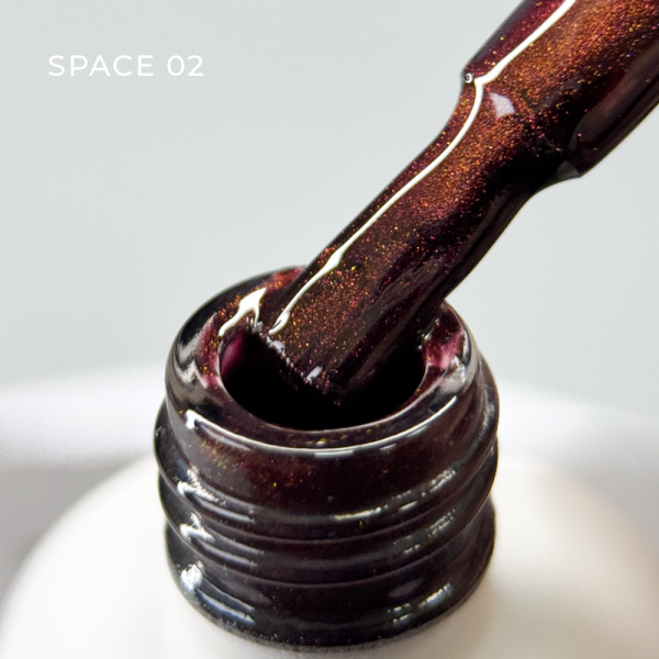 Гель-лак котяче око SAGA professional Space Cat №02, винно-рожевий, 10 мл