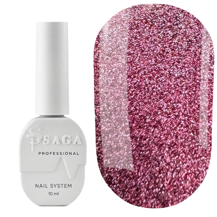 Гель-лак кошачий глаз SAGA professional Space Cat №03, малиновый, 10 мл
