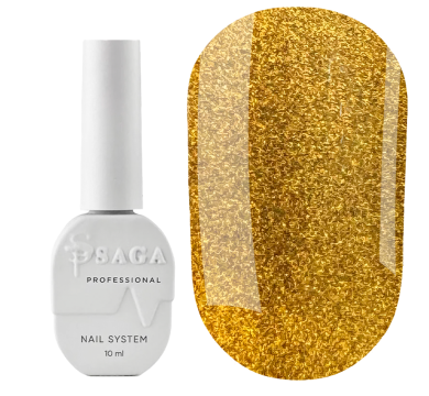Гель-лак кошачий глаз SAGA professional Space Cat №05, золотисто янтарный, 10 мл