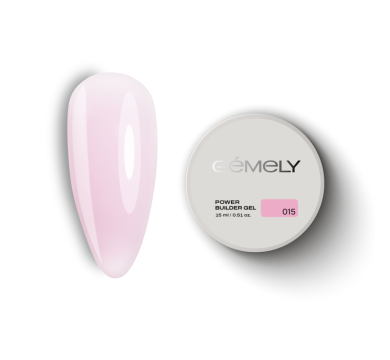 Гель для нарощування GEMELY Power Builder Gel №015, зефірно-рожевий, 30 мл