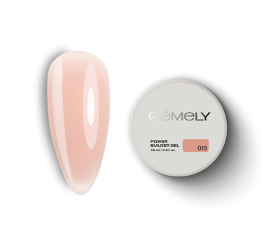 Гель для наращивания GEMELY Power Builder Gel №019, нежно-персиковый, 30 мл
