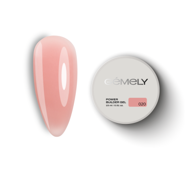 Гель для наращивания GEMELY Power Builder Gel №020, бежево-персиковый, 30 мл