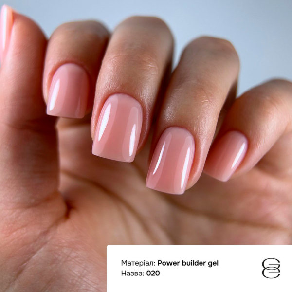 Гель для наращивания GEMELY Power Builder Gel №020, бежево-персиковый, 30 мл