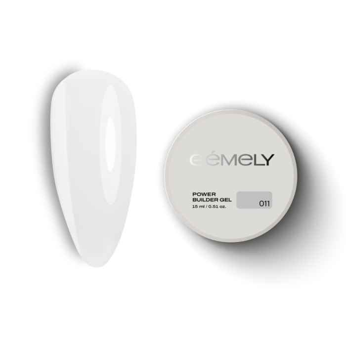 Гель для наращивания GEMELY Power Builder Gel №011, белый, 15 мл