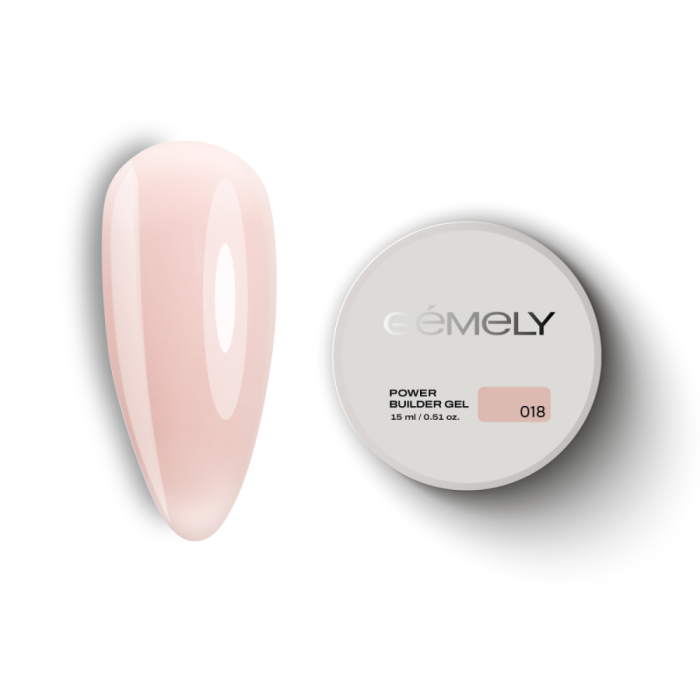Гель для наращивания GEMELY Power Builder Gel №018, персиковый, 15 мл