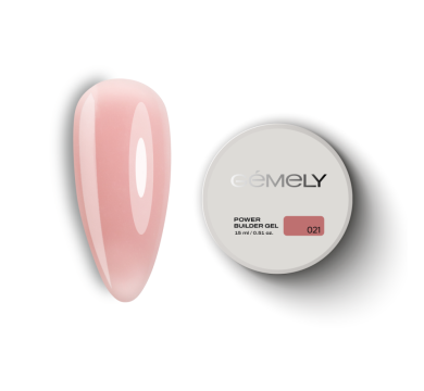 Гель для нарощування GEMELY Power Builder Gel №021, бежево-рожевий, 15 мл