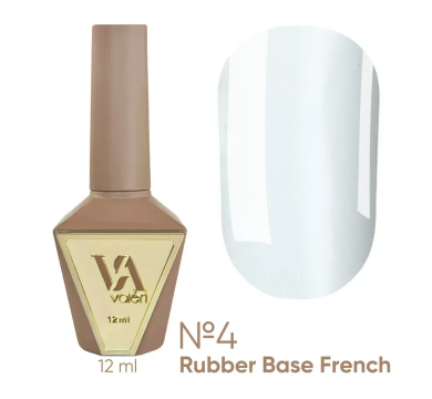 База камуфлирующая Valeri Rubber Base French New №004, молочная с голубым микрошиммером, 12 мл