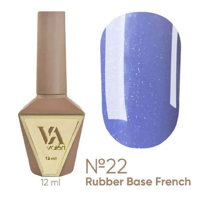 База камуфлююча Valeri Rubber Base French New №022, бузково-синя з шиммером, 12 мл