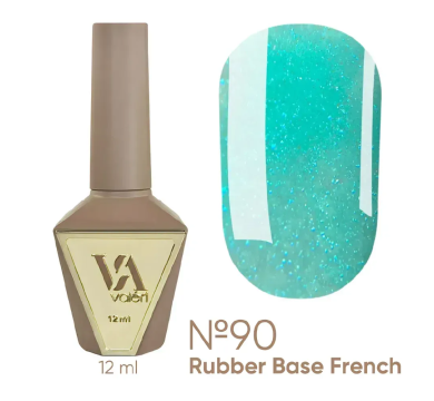 База камуфлююча Valeri Rubber Base French New №090, бірюзова з мікрошиммером, 12 мл