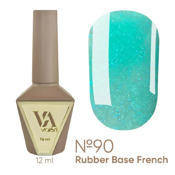База камуфлююча Valeri Rubber Base French New №090, бірюзова з мікрошиммером, 12 мл