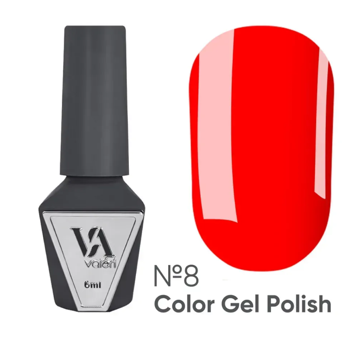 Гель-лак Valeri Color New №008, яскраво-червоний, 6 мл