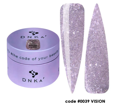 Гель для наращивания DNKa Builder Gel New Formula #0039 Vision, сиреневый с шиммером, 30 мл