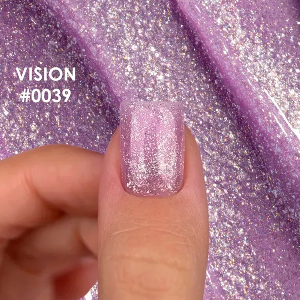 Гель для нарощування DNKa Builder Gel New Formula #0039 Vision, бузковий із шиммером, 30 мл