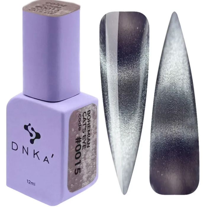 Гель-лак кошачий глаз DNKa Bohemian Cat`s Eye #0015, фиолетовый, 12 мл