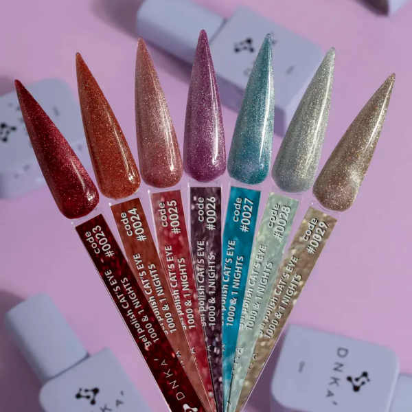 Гель-лак котяче око DNKa Gel Polish 1000&1 Nights #0028, світловідбівний, сріблястий, 12 мл