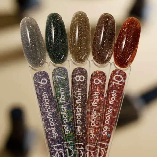 Гель-лак светоотражающий Valeri Gel Polish Flash New №08, коричневый, 6 мл