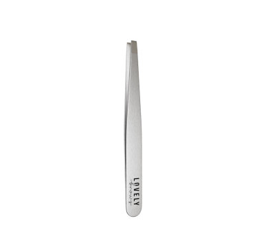 Пинцет для бровей Lovely Brows серебряный, прямой